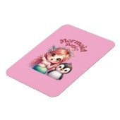 Kerst Zeemeermin Magic Kaart met Pinguïn Fun Magneet (Linkerzijde)