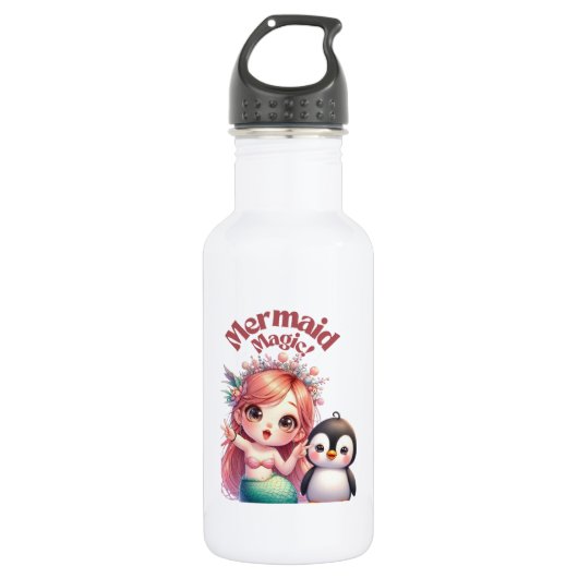 Kerst Zeemeermin Magic Kaart met Pinguïn Fun Waterfles (Voorkant)