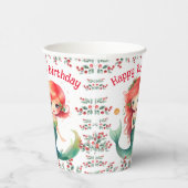 Kerst Zeemeermin Verjaardag Papier Cups Papieren Bekers (Rechts)