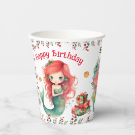 Kerst Zeemeermin Verjaardag Papier Cups Papieren Bekers