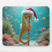 Kerst zeepaardje met snoepriet muismat (Voorkant)