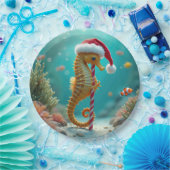 Kerst zeepaardje met snoepriet papieren bordje (Feest)