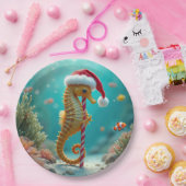 Kerst zeepaardje met snoepriet papieren bordje (Feest)