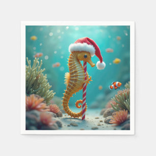 Kerst zeepaardje met snoepriet servet