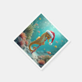 Kerst zeepaardje met snoepriet servet (Hoek)