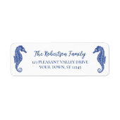 Kerst Zeepaardjes Marine Glitter Retouradres Etiket (Voorkant)