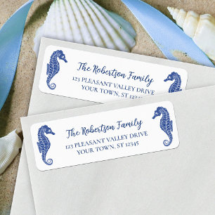 Kerst Zeepaardjes Marine Glitter Retouradres Etiket