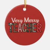 Kerst Zeer Vrolijke Leraar Luipaardboom Keramisch Ornament (Voorkant)