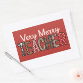 Kerst Zeer Vrolijke Leraar Luipaardboom Rechthoekige Sticker (Envelop)