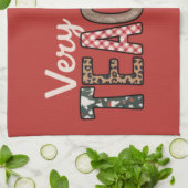 Kerst Zeer Vrolijke Leraar Luipaardboom Theedoek (Gevouwen)