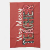 Kerst Zeer Vrolijke Leraar Luipaardboom Theedoek (Verticaal)