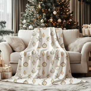 Kerst Zeeschelp Sieraden Vakantie Fleece Deken