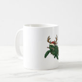Kerst Zeeschildpad Rendier Vintage Gravure De Koffiemok (Voorkant links)