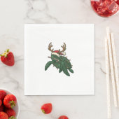 Kerst Zeeschildpad Rendier Vintage Gravure De Servet (Insitu)