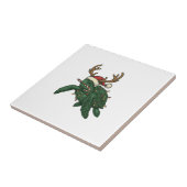 Kerst Zeeschildpad Rendier Vintage Gravure De Tegeltje (Zijkant)
