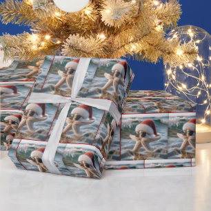 Kerst Zeester In de Oceaan Cadeaupapier