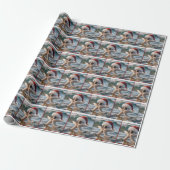 Kerst Zeester In de Oceaan Cadeaupapier (Uitgerold)