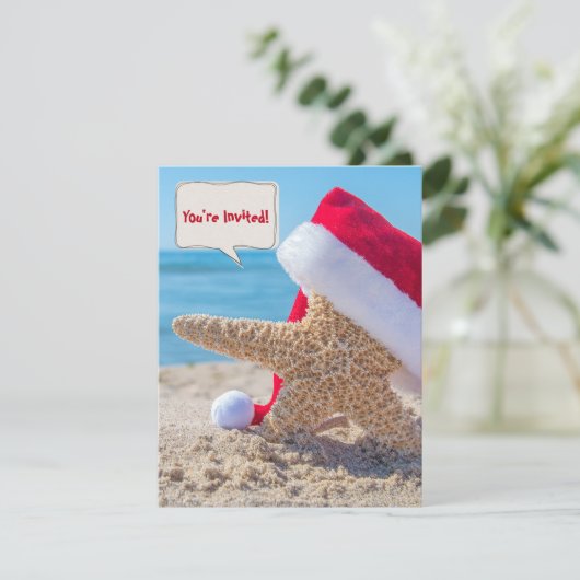 Kerst zeester in strandsand voor feest kaart (Staand voorkant)
