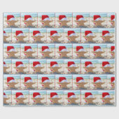 Kerst zeester in zand cadeaupapier (Vlak)