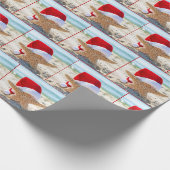 Kerst zeester in zand cadeaupapier (Hoek)