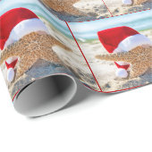 Kerst zeester in zand cadeaupapier (Rol Hoek)