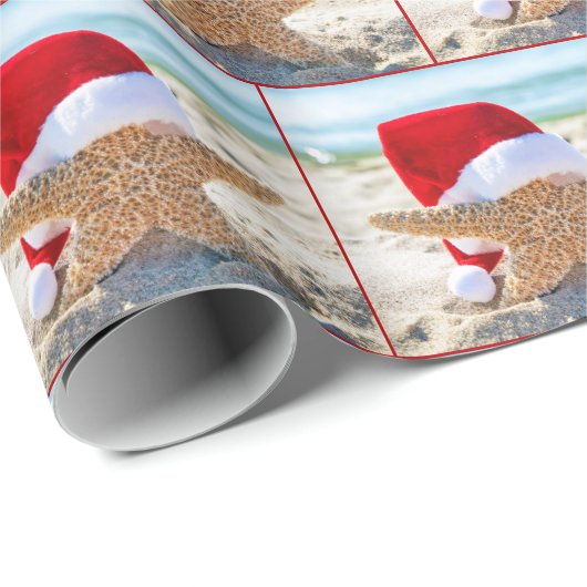 Kerst zeester in zand cadeaupapier (Rol Hoek)