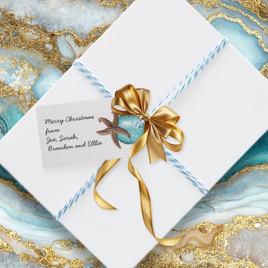 Kerst Zeester Kust Cadeautags Cadeaulabel