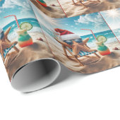 Kerst Zeesterren met een cocktail Cadeaupapier (Rol Hoek)