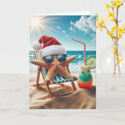 Kerst Zeesterren met een cocktail Kaart (Gele Bloem)