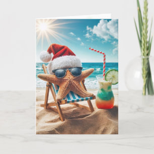 Kerst Zeesterren met een cocktail Kaart