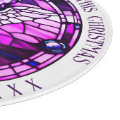 Kerst Zegen Engel Paarse Glas in lood Snijplank (Hoek)