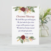 Kerst Zegen Heer zegene U Bijbel Vers Flat Feestdagenkaart (Staand voorkant)