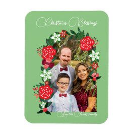 Kerst Zegeningen Bloemen Magneet