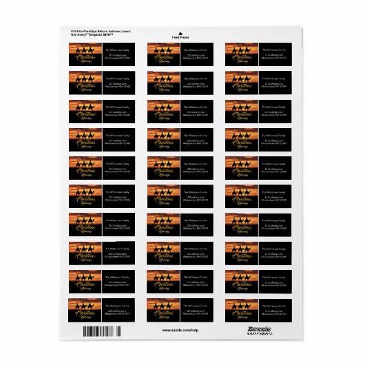 Kerst zegeningen drie wijze Mannen rijkamelen Etiket (Full Sheet)