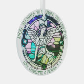Kerst Zegeningen Engel Groen Gevlekt Glas Ornament (Voorkant Rechts)