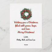 Kerst Zegeningen Folie Kerst Kaart (Achterkant)