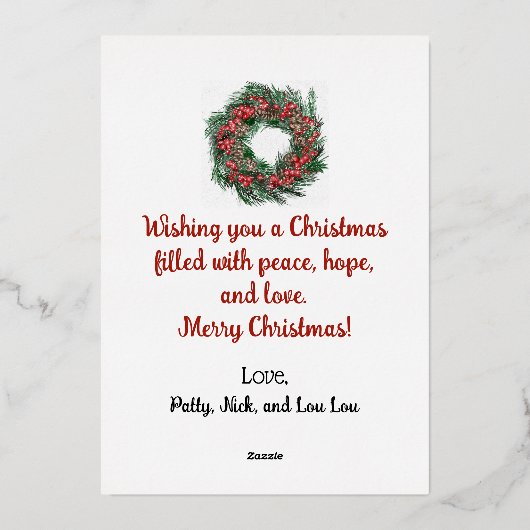 Kerst Zegeningen Folie Kerst Kaart (Achterkant)