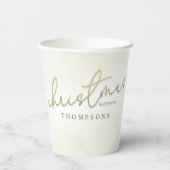 Kerst Zegeningen Gouden Kalligrafie Script Papieren Bekers (Achterkant)