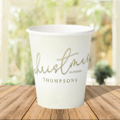 Kerst Zegeningen Gouden Kalligrafie Script Papieren Bekers