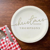 Kerst Zegeningen Gouden Kalligrafie Script Papieren Bordje