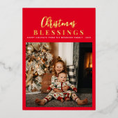 Kerst zegeningen gouden script Vakantie Kaart (Voorkant)