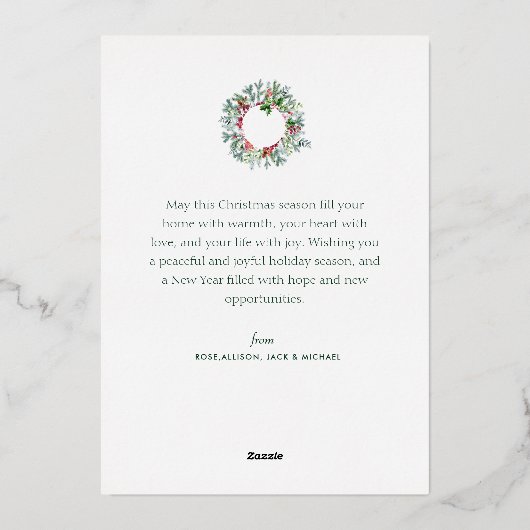 Kerst zegeningen gouden script Vakantie Kaart (Achterkant)