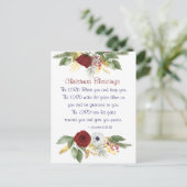 Kerst zegeningen Heer zegene u Bijbel vers Feestdagenkaart (Staand voorkant)