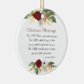 Kerst zegeningen Heer zegene u winter bloemen Keramisch Ornament (Rechts)