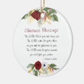 Kerst zegeningen Heer zegene u winter bloemen Keramisch Ornament (Links)