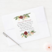Kerst zegeningen Heer zegene u winter bloemen Vierkante Sticker (Envelop)