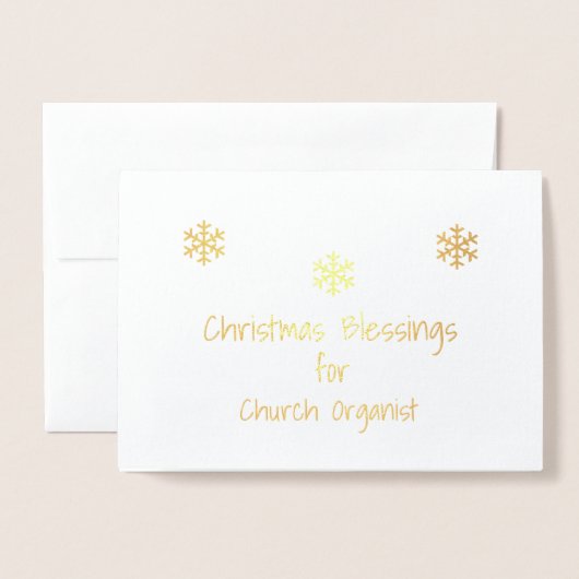 Kerst Zegeningen Kerk Organist Folie Kaarten (Voorkant met envelop)