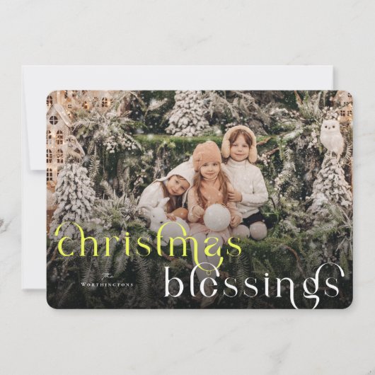 Kerst Zegeningen Religieuze Kerstmis Foto Feestdagenkaart (Voorkant)