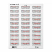 Kerst zegeningen retour adres labels rood (Full Sheet)