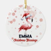 Kerst Zegeningen schattig Flamingo Ornament (Voorkant)